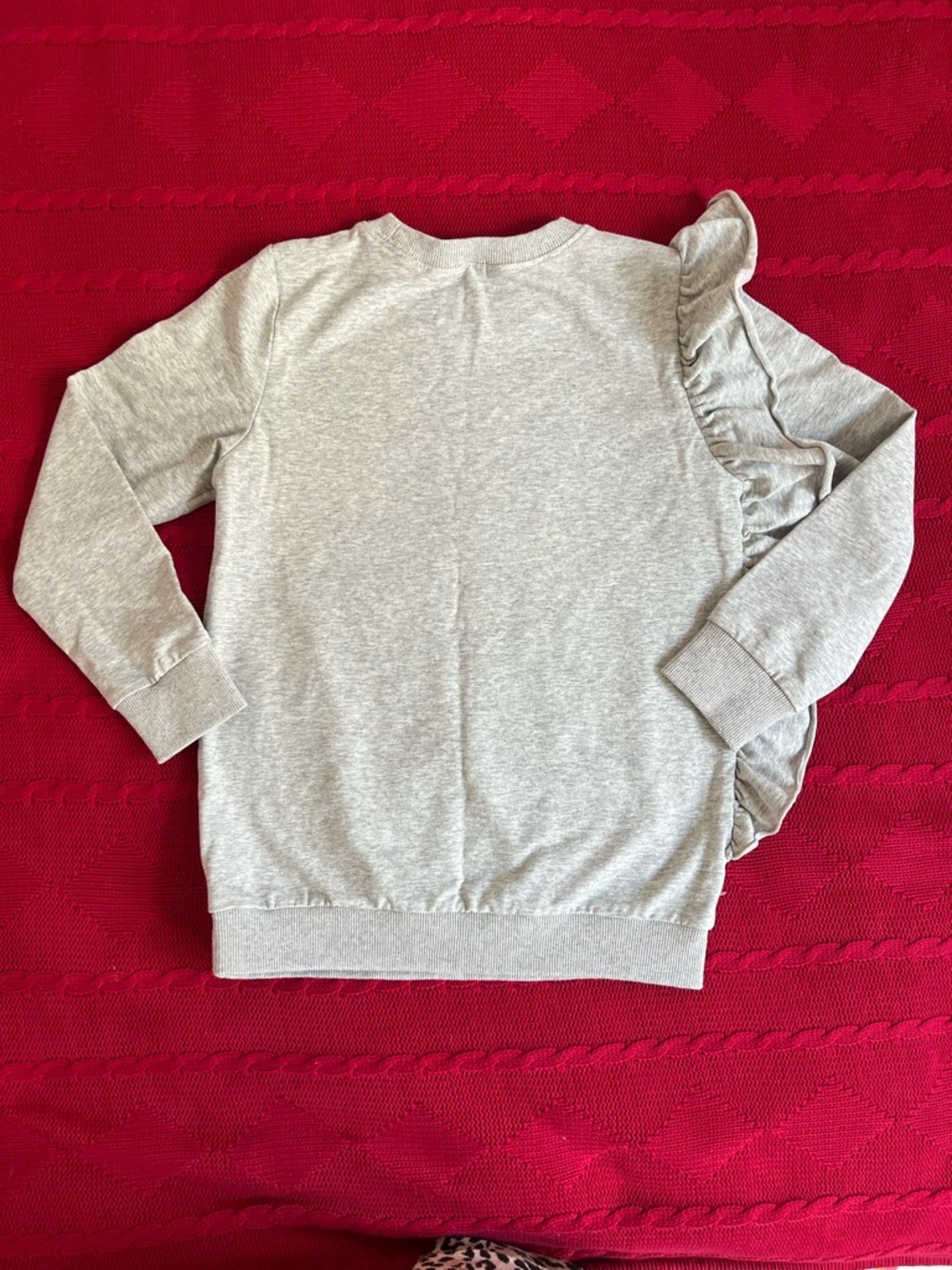 Jars Girls' Ruffle Sweatshirt - Light Gray - Picture 2 of 9